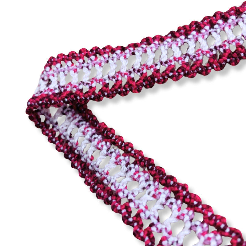 Crochet Stretch Lace Trim Red And Pink