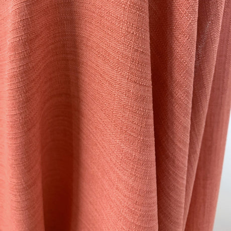 Cross Hatch Coral Linen Look Dress Fabric Drape