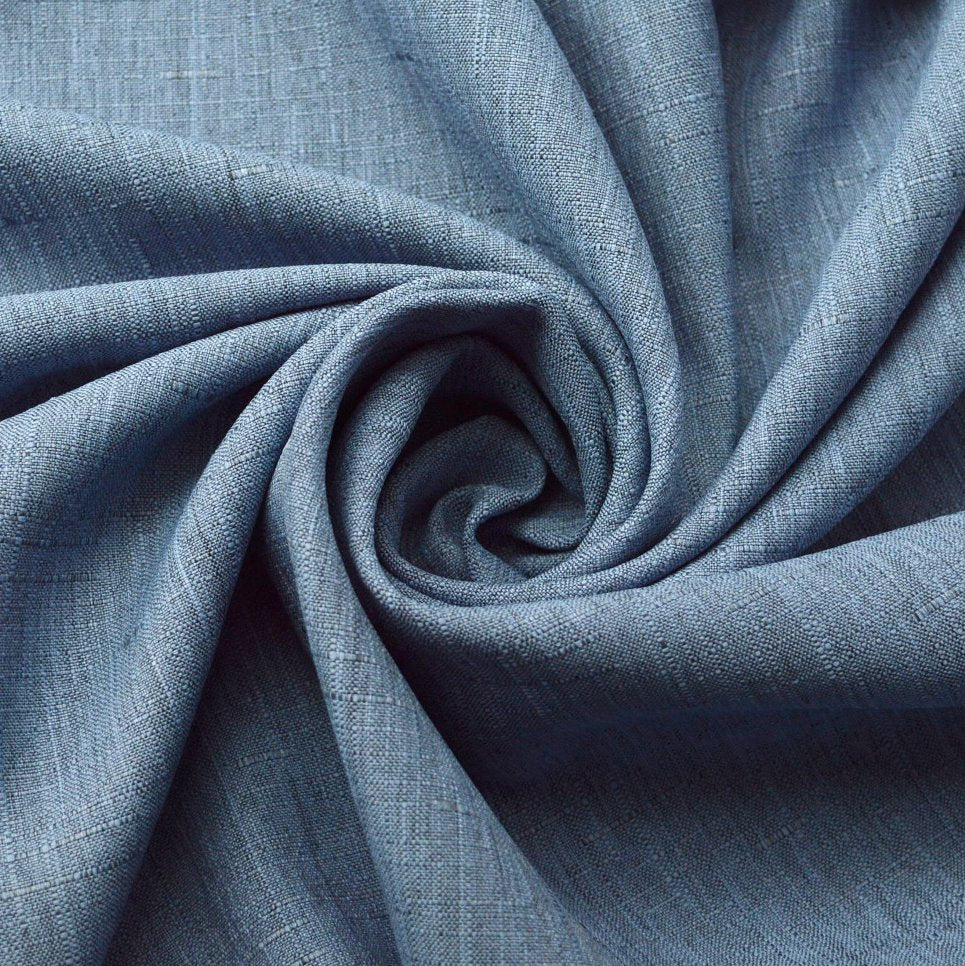 Cross Hatch Denim Denim Blue Polyester Linen Look