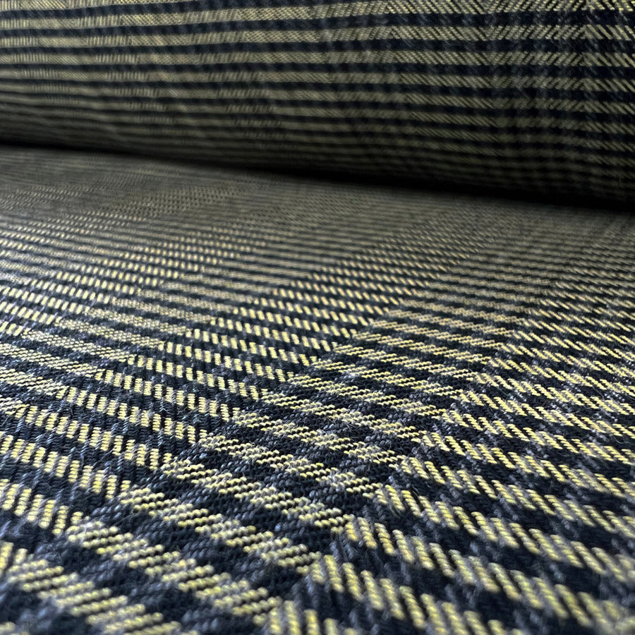 Cross Roads Yellow Check Brushed Cotton Fabric Cu2