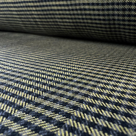 Cross Roads Yellow Check Brushed Cotton Fabric Cu2