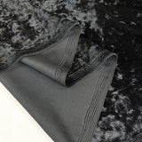 Crushed Black Polyester Spandex Velvet Knit Dress Fabric Fold