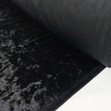 Crushed Black Polyester Spandex Velvet Knit Dress Fabric Roll