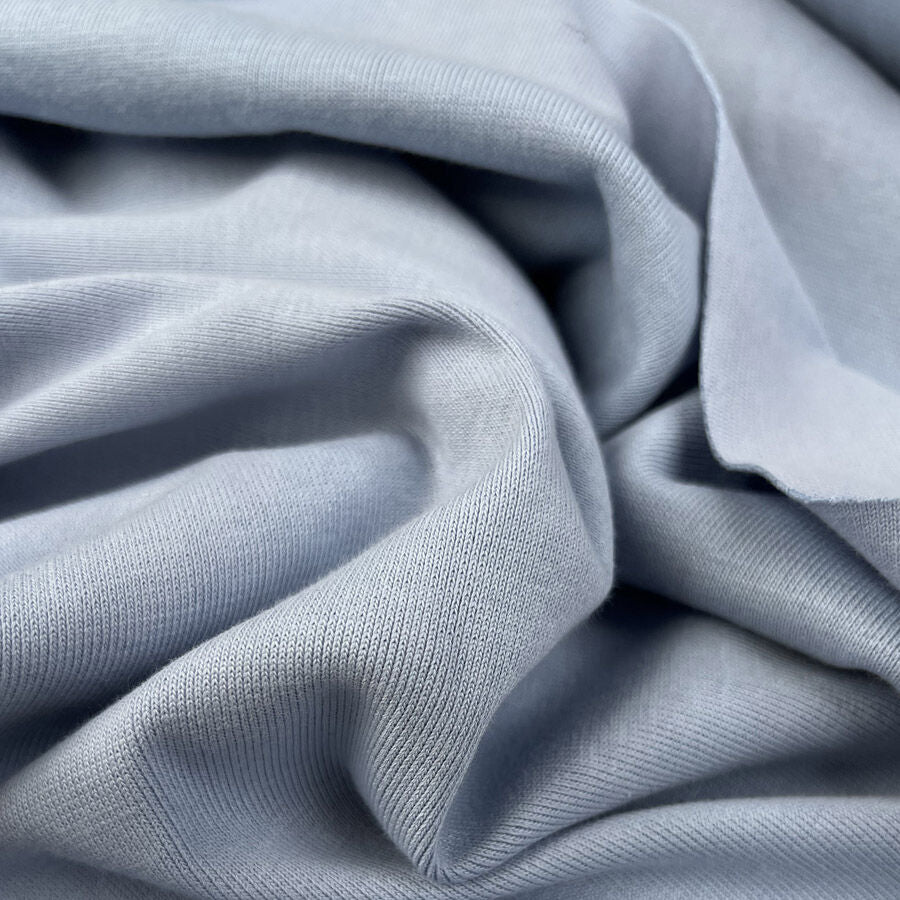 Cuffing Bottoms And Tops Blue Knit British Cotton Fabric