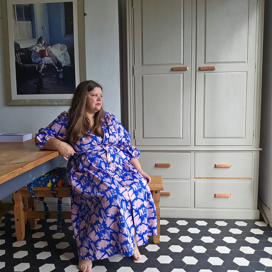 Customer Make By Dulcie Stretch Cotton Jackson Fabric Style Arc Belle Woven Dress August 2023