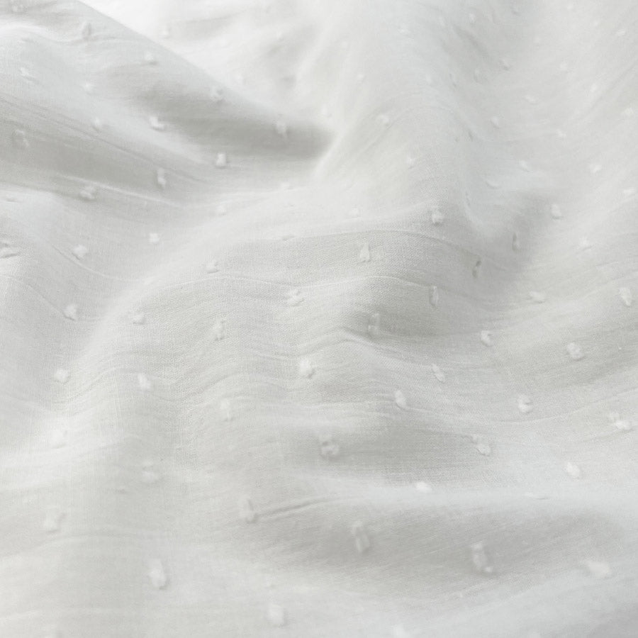 Dainty Dot Ivory Cotton Dobby Woven Fabric