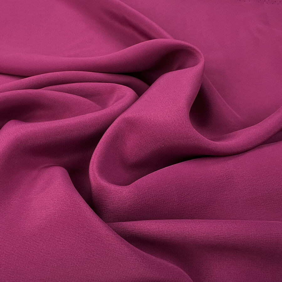 Danbury crepe magenta pink acetate polyester silk lightweight dress fabric cu