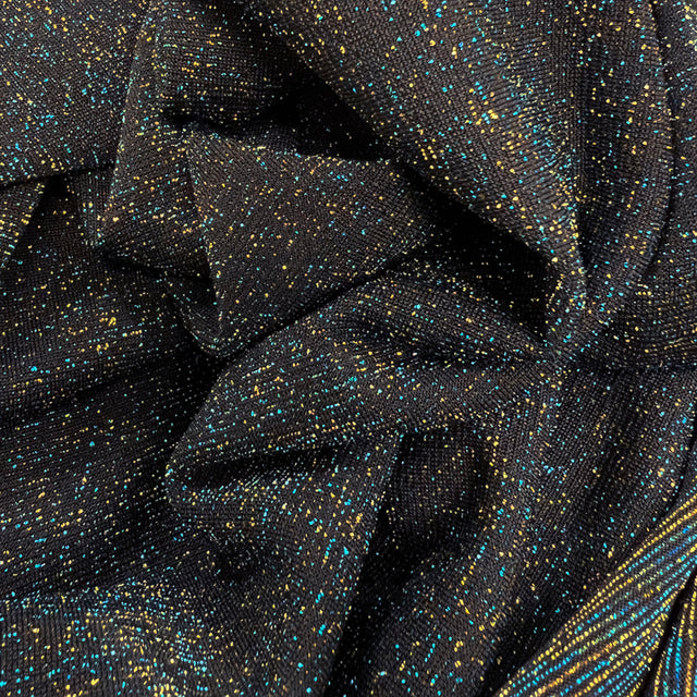 Dance The Night Away Sheer Black Blue Green Sparkly Dressmaking Fabric