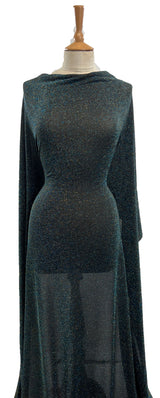 Dance The Night Away Sheer Black Blue Green Sparkly Dressmaking Fabric Manneqiun