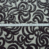Dancing Armour Black Swirly Sequins Pattern Polyester Net Dress Fabric S