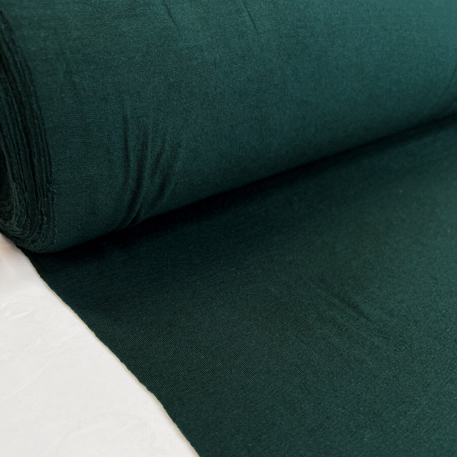 Daylight Robbery Forest Green Knitted Nylon Cashmere Fine Jersey Fabric Roll