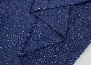Dazzle Navy Polyester Knit Sparkle Dress Fabric Cu