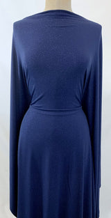Dazzle Navy Polyester Knit Sparkle Dress Fabric M