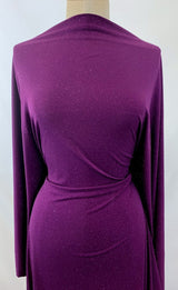 Dazzle Plum Polyester Knit Sparkle Dress Fabric M