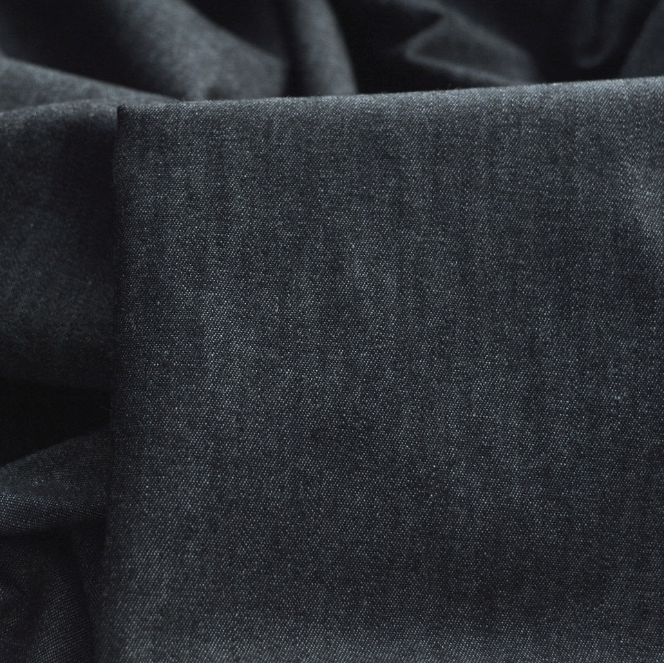 Denim Chambray Black Black Chambray Cotton Denim 2