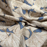Denim Beige Floral Dress Fabric Viscose Challis  Ginkgo