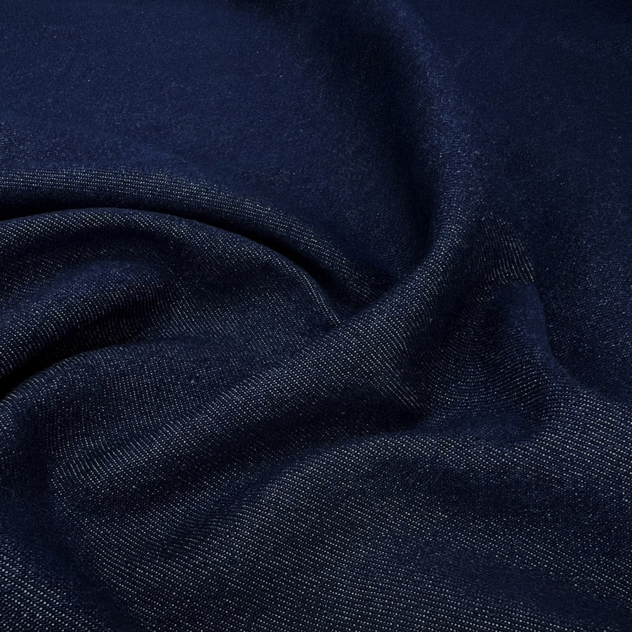 Denim By The Dozen Dark Indigo 12oz Washed Cotton Woven Jean Fabric
