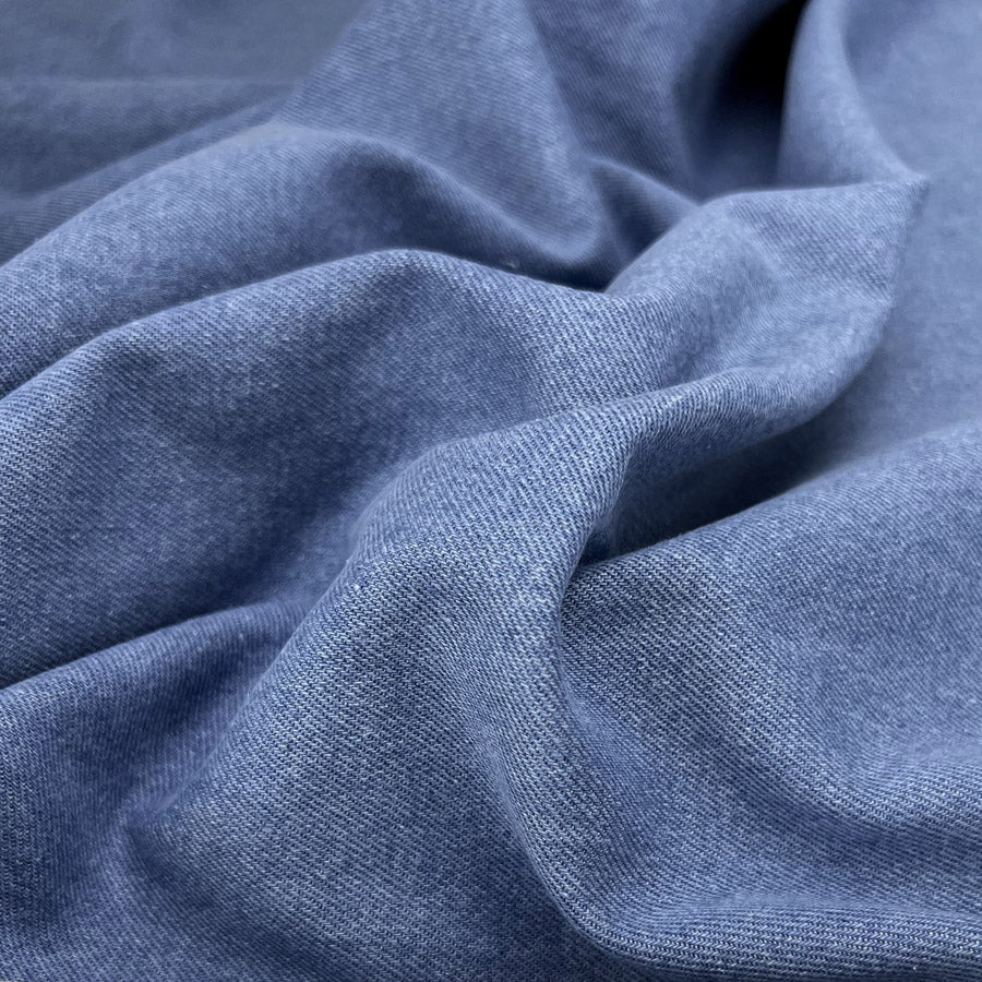 Denim By The Dozen Sky Blue 12oz Washed Cotton Woven Jean Fabric