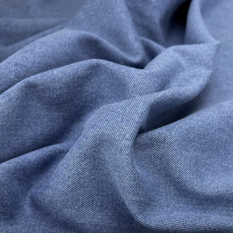 Denim By The Dozen Sky Blue 12oz Washed Cotton Woven Jean Fabric