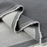 Denim Sweatshirt Grey Cotton Polyester Elastane Stretch Knit Jersey Fabric Fold