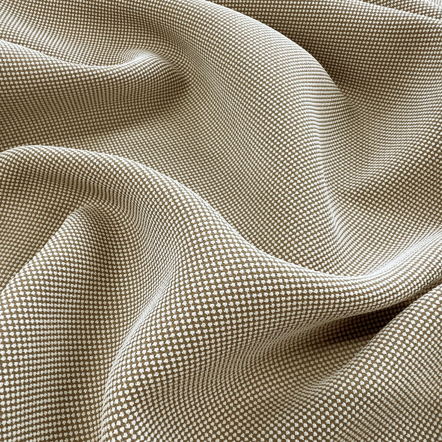 Desert Rose Polyester Beige Woven Suiting Fabric