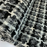 Designer Look Check Black Cream White Boucle Metalic Polly Cotton B