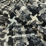 Designer Look Check Black Cream White Boucle Metalic Polly Cotton Cu