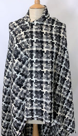 Designer Look Check Black Cream White Boucle