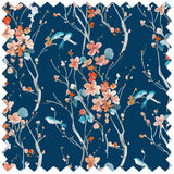 Df210157 Armathwaite Peach Navy Ness Poplin Cotton