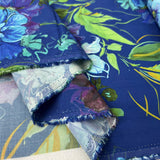 Digital Print Floral Viscose Fabric Finest Challis Electric Eden Fold