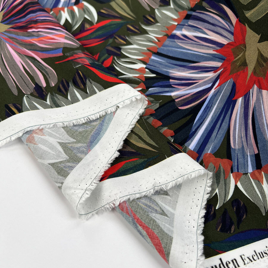 Digital Print Floral Viscose Fabric Finest Challis Jungle Reverie Fold