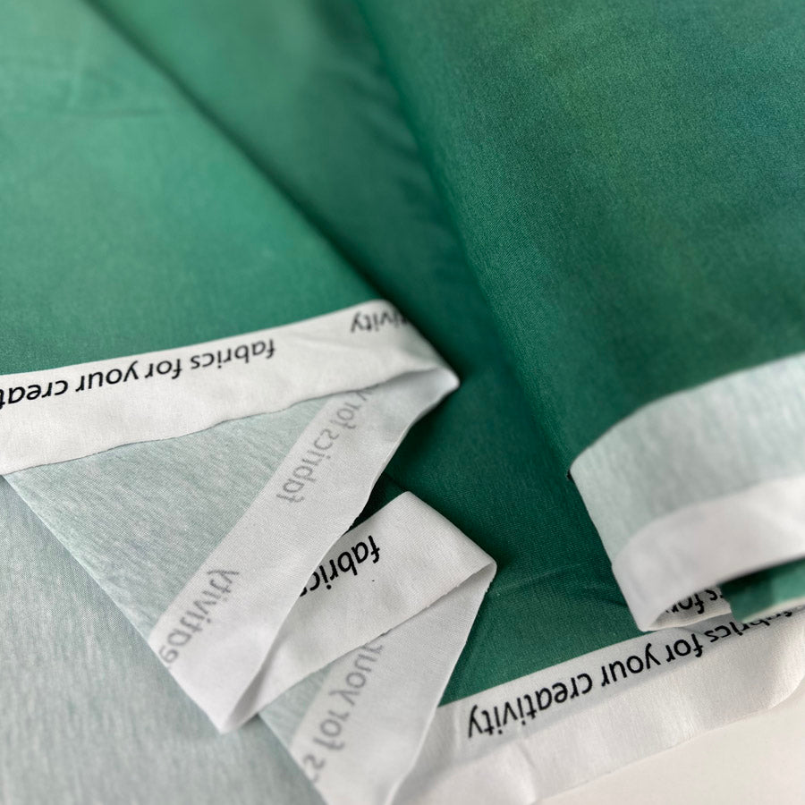 Digital Print Oeko Tex Dress Fabric Cotton Jersey Ombre Green Fold