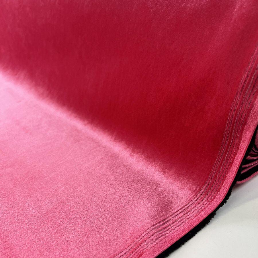 Diva polyester elastane pink black heavy velvet stretch knit jersey fabric roll