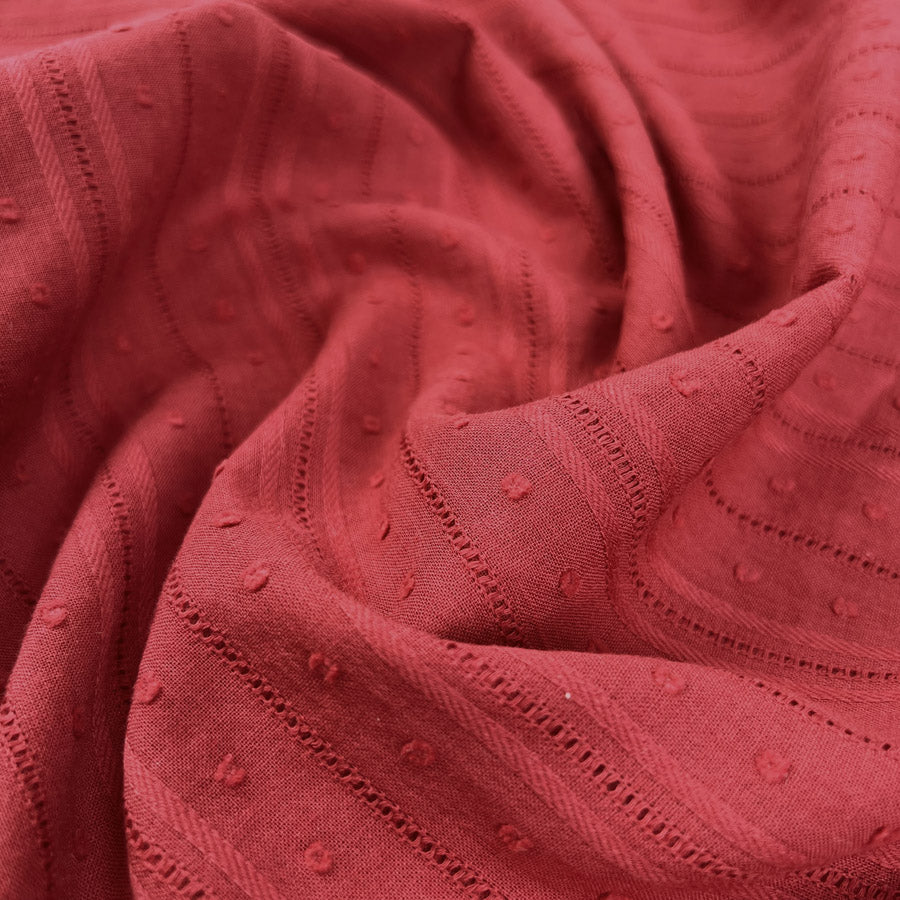 Dobby Voile Red Cotton Lightweight Embroidered Woven Dress Fabric Cu 2A66Fbf8 7372 4A99 9C30 61Eba6Dd876C