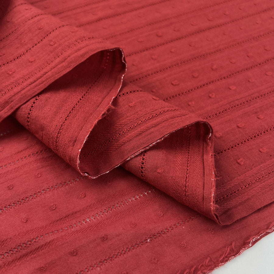 Dobby Voile Red Cotton Lightweight Embroidered Woven Dress Fabric Fold 3317499C 30D3 4Bab Ae39 20236Fc3A978