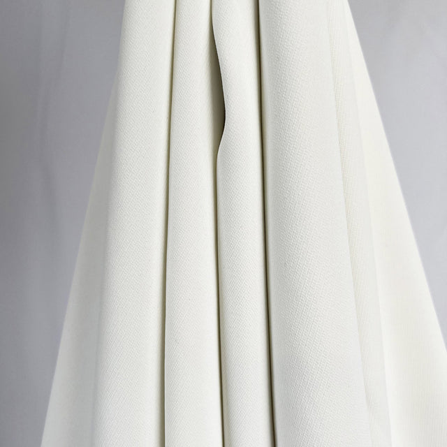 Donatella Off White Polyester Spandex Plain Woven Dress Fabric Hang