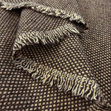 Dotty Spotty Brown White Polyester Wool Blend Fabric Fold