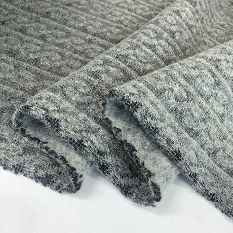Double Whammy Wool Polyester Grey Marl Coating Fold