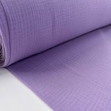 Double Gauze Lilac Purple Plain Cotton Puckered Dress Fabric Bolt