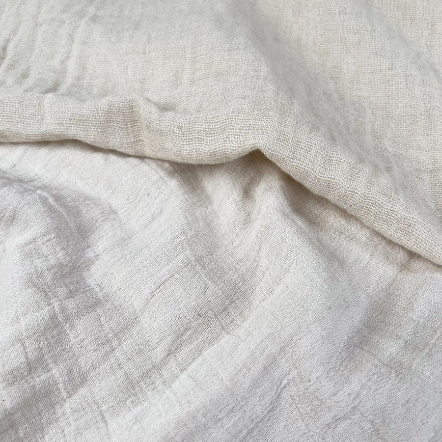 Double Gauze Vintage Cotton Cream Dress Fabric Fold