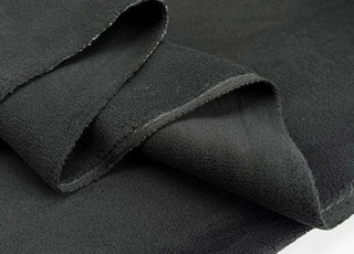 Double sided stretch fleece black polyester spandex fabric fold