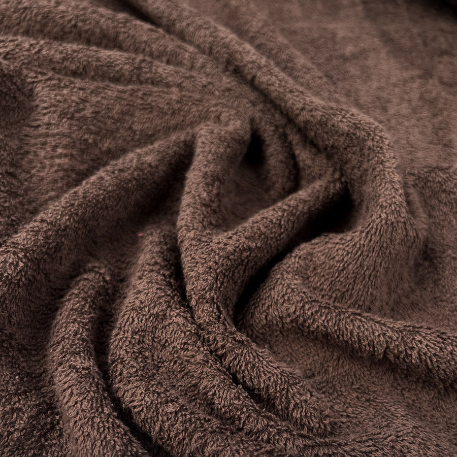 Double Sided Terry Towelling Chocolate Brown Cotton Fabric