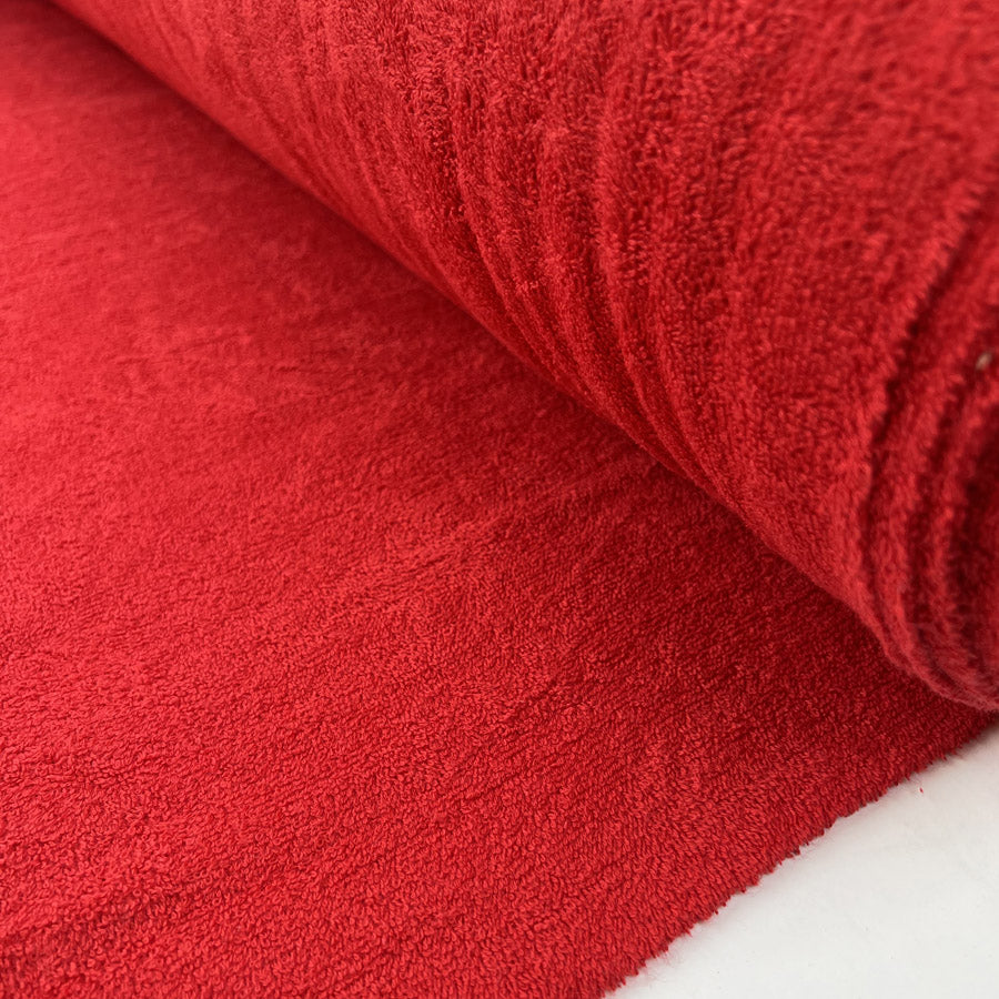 Double Sided Terry Towelling Red Cotton Fabric Roll