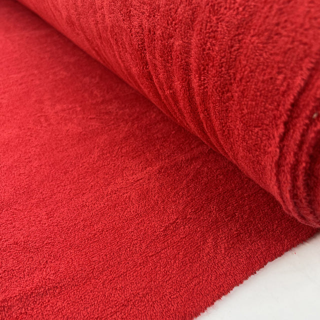 Double Sided Terry Towelling Red Cotton Fabric Roll