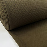 Double Trouble Jacquard Jersey Olive Jumper Knit Diamond Stretch Polyester Elastane Fabric Bolt