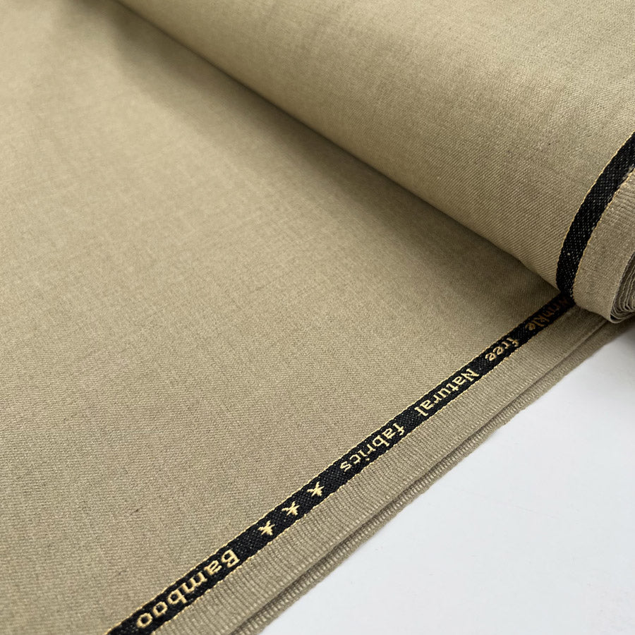 Draper Organic Bamboo Blend Suiting Beige Recycled Polyester Lycra Oeko Tex Fabric Bolt