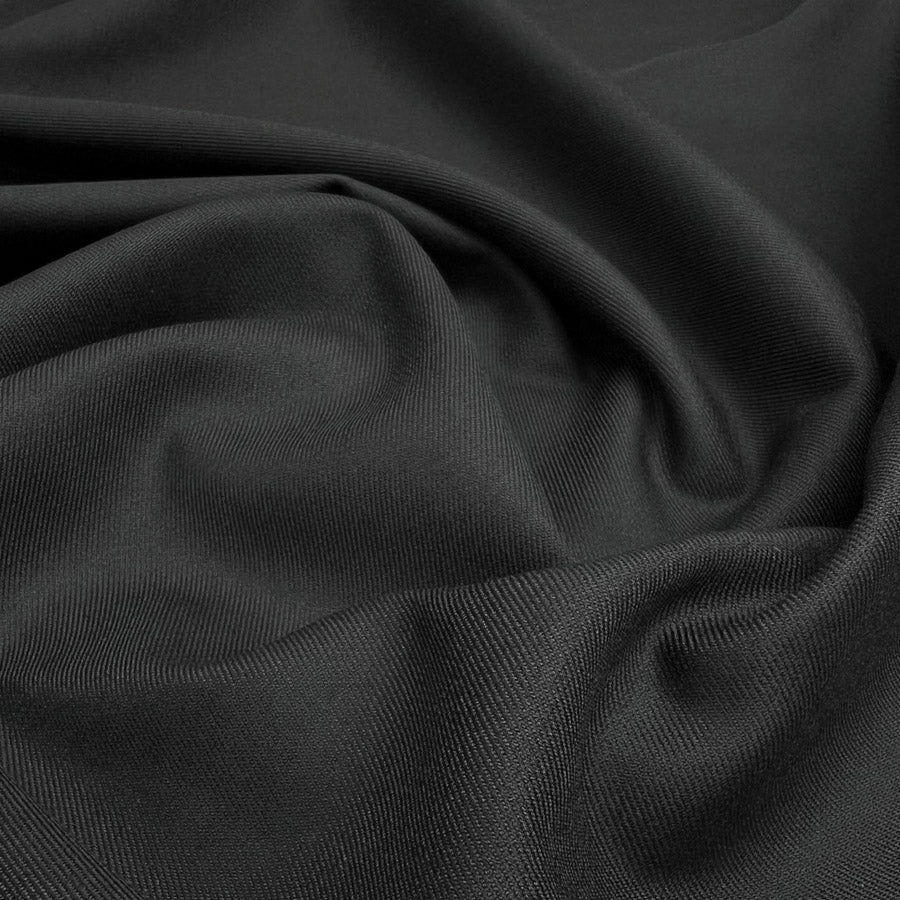 Draper Organic Bamboo Blend Suiting Black Recycled Polyester Lycra Organic Oekotex Woven Fabric