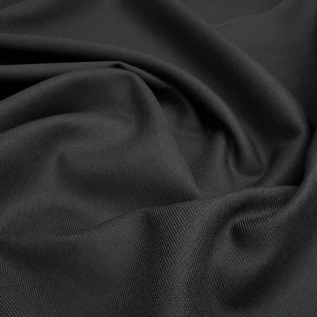 Draper Organic Bamboo Blend Suiting Black Recycled Polyester Lycra Organic Oekotex Woven Fabric