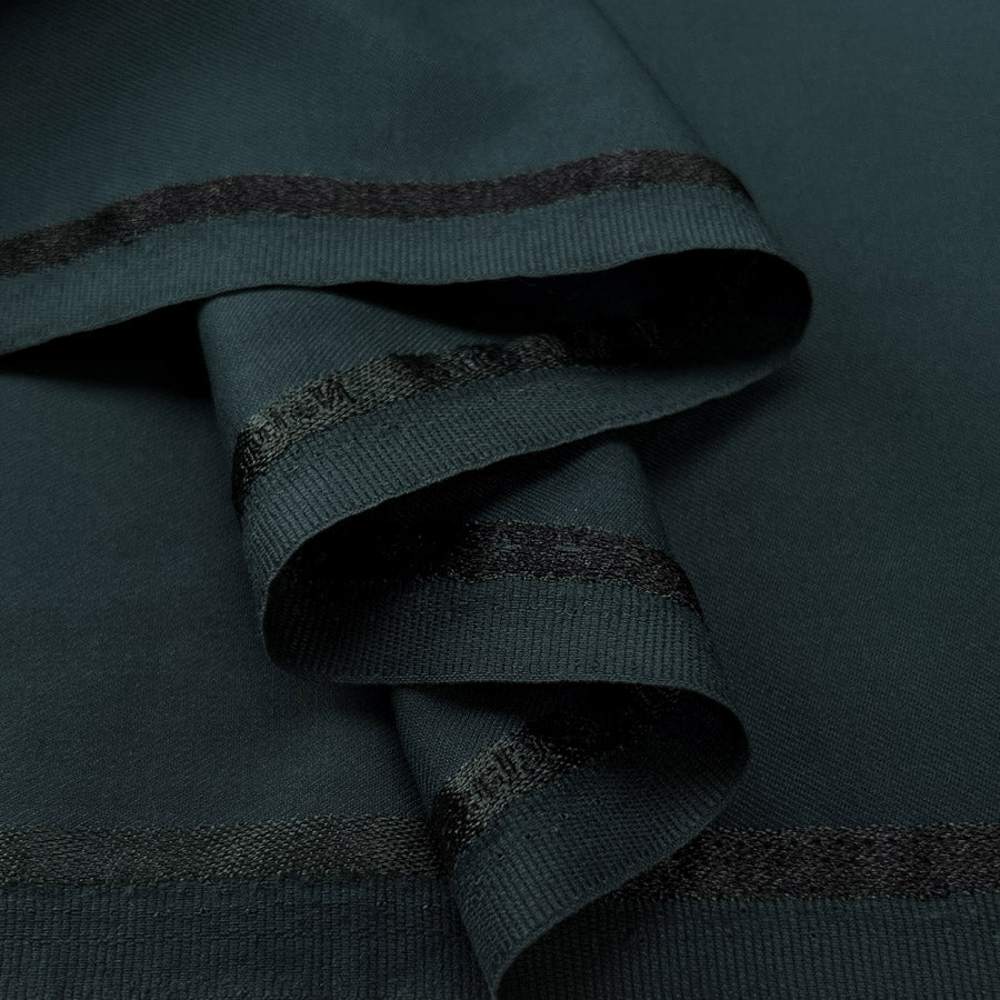 Draper Organic Bamboo Blend Suiting Dark Teal Recycled Polyester Lycra Organic Oekotex Woven Fabric Fold