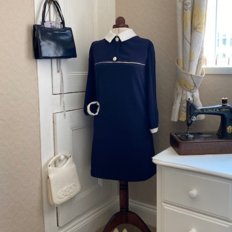 Dress By Sonya Fabric Dynasty Navy Vouge Dress August 24